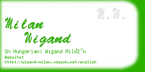 milan wigand business card